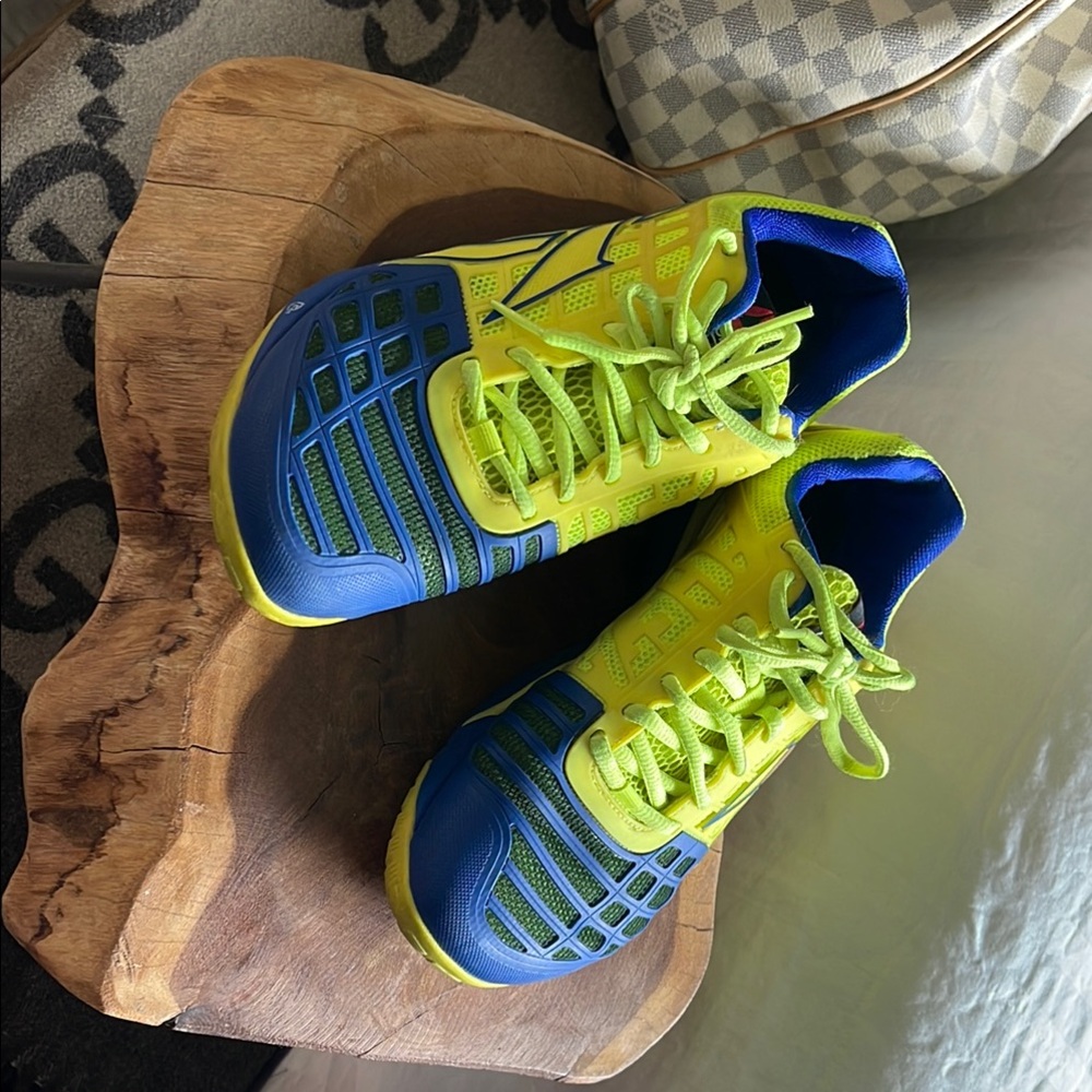 Reebok Blue and Yellow Athletic Shoes with Breathable Mesh
